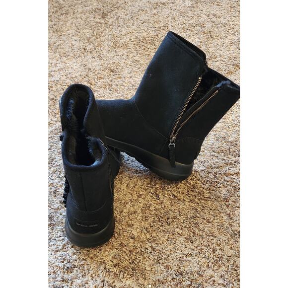 Skechers Women's Black Ankle Suede Boot w/faux Fur Lining Size 8 NEW - Picture 4 of 8